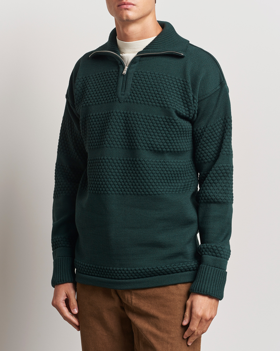 Heren |  | S.N.S. Herning | Fisherman Wool Half Zip Sweater Thunder Green