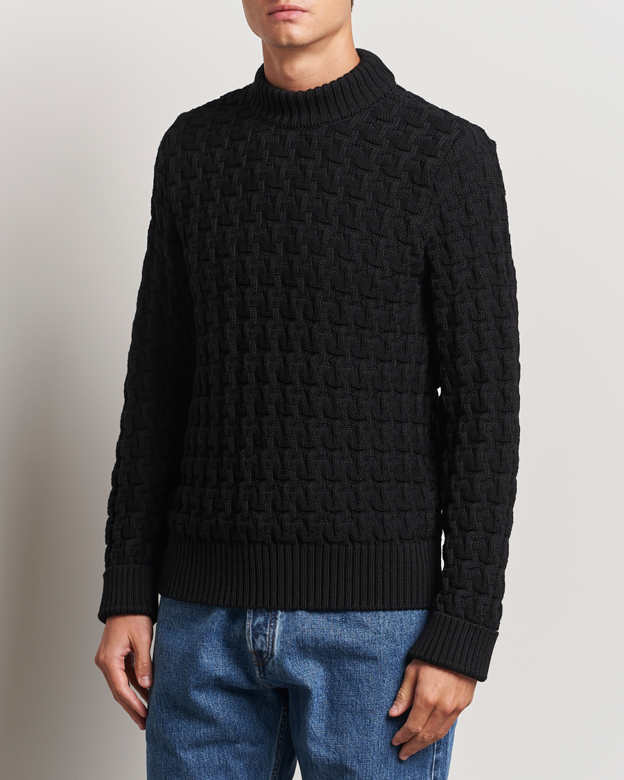 Heren |  | S.N.S. Herning | Stark Wool Cable Knit Sweater Black