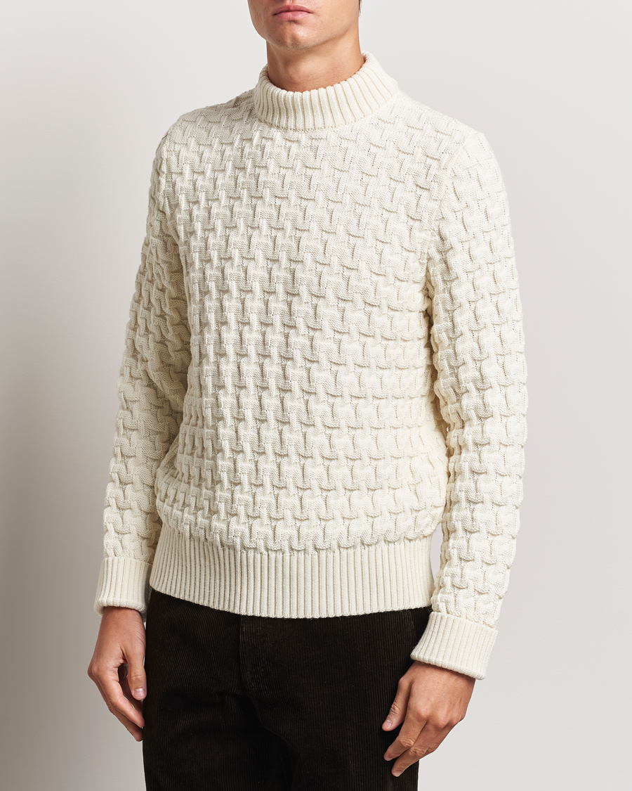 Heren |  | S.N.S. Herning | Stark Wool Cable Knit Sweater Natural White