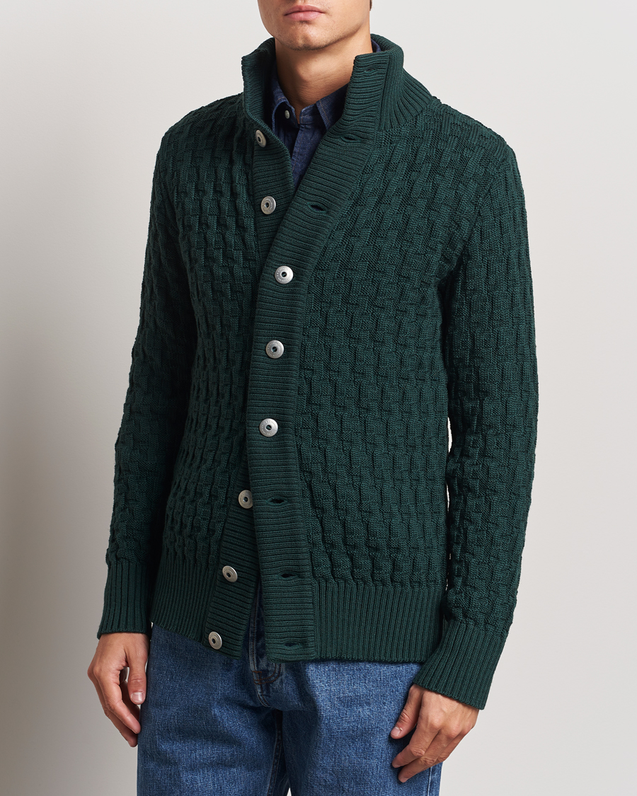 Heren |  | S.N.S. Herning | Stark Wool Cable Knit Cardigan Thunder Green