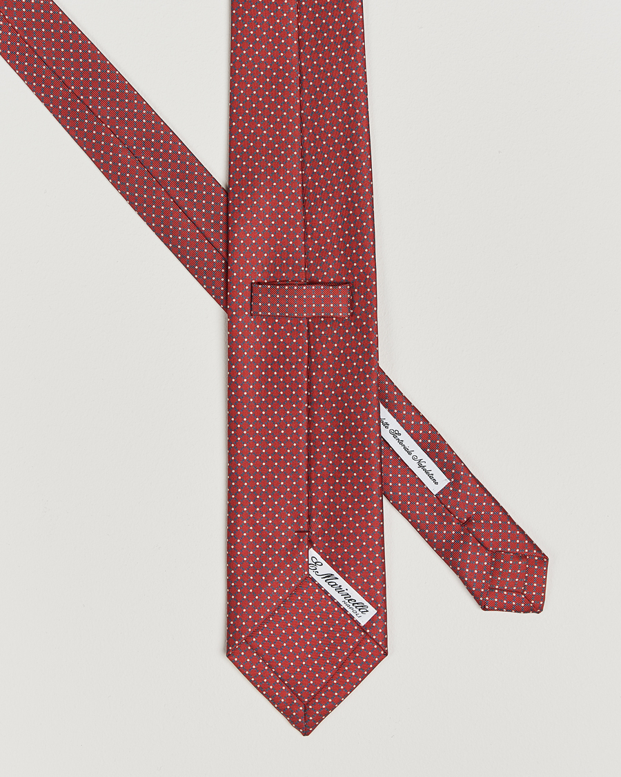 Heren |  | E. Marinella | 3-Fold Printed Silk Tie Burgundy