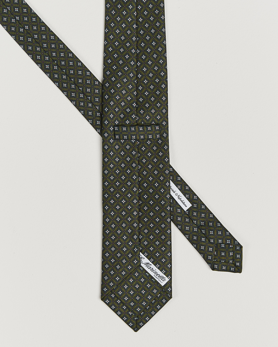 Heren |  | E. Marinella | 3-Fold Printed Silk Tie Dark Green