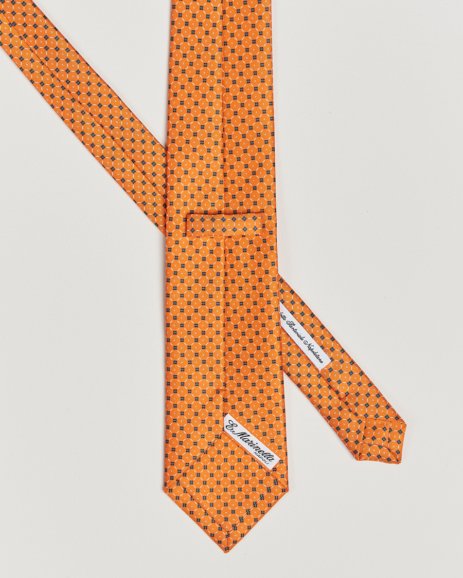 Heren |  | E. Marinella | 3-Fold Printed Silk Tie Orange