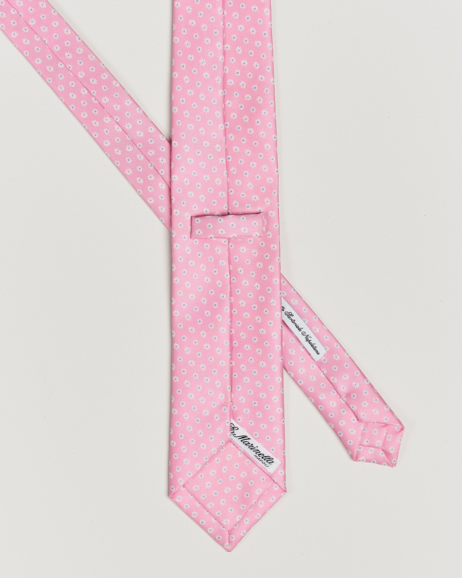 Heren |  | E. Marinella | 3-Fold Printed Silk Tie Pink