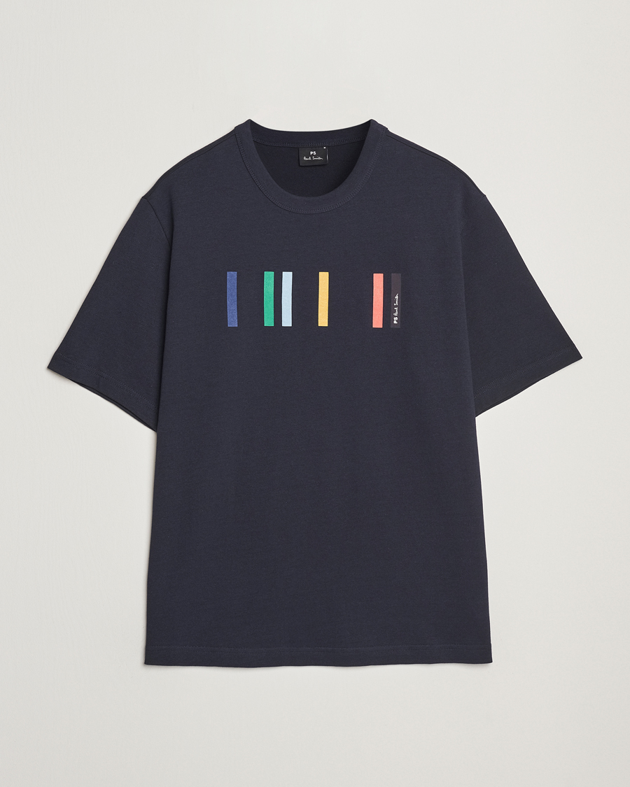 Heren | T-shirts | PS Paul Smith | Stripe Printed T-Shirt Navy