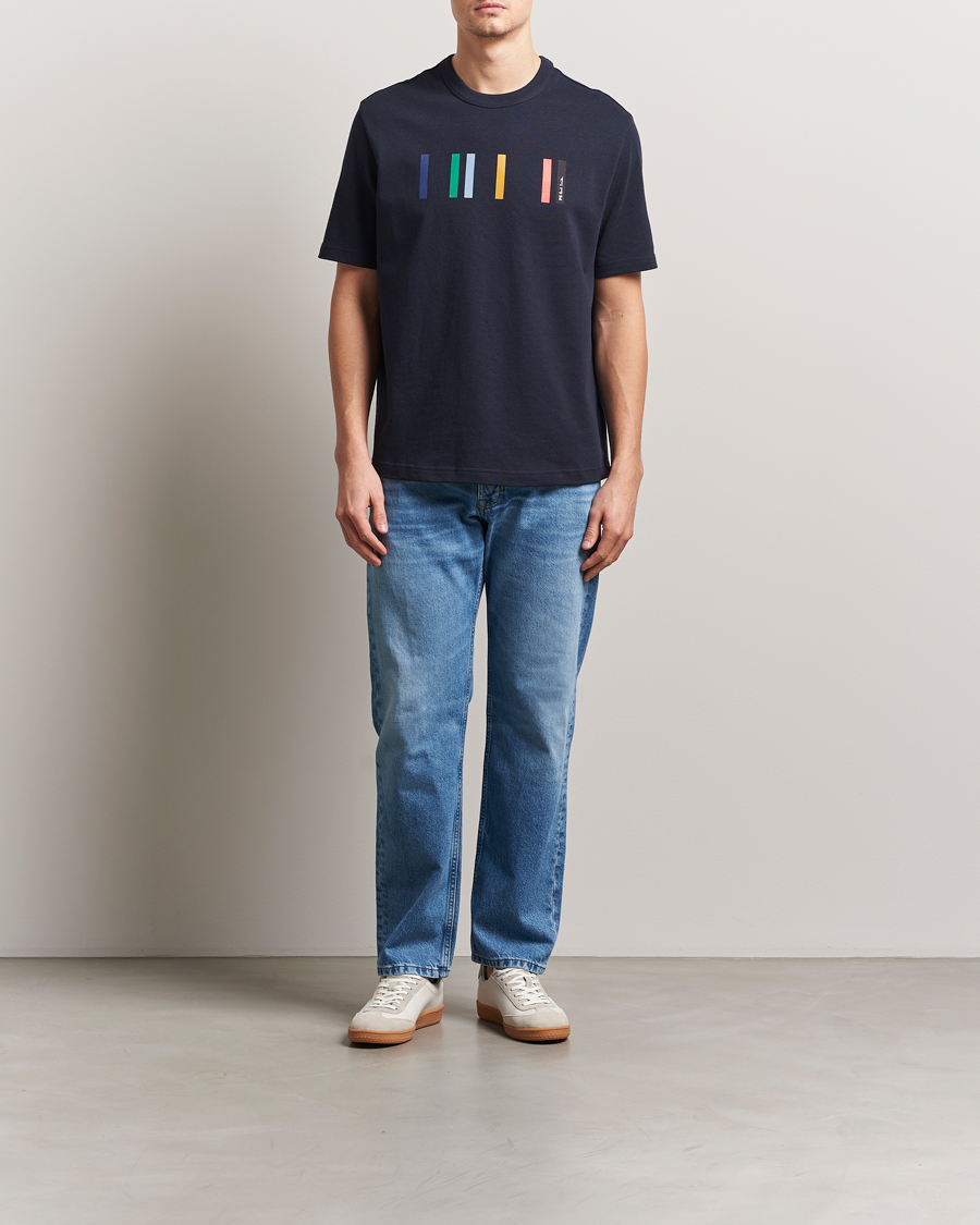 Heren | T-shirts | PS Paul Smith | Stripe Printed T-Shirt Navy