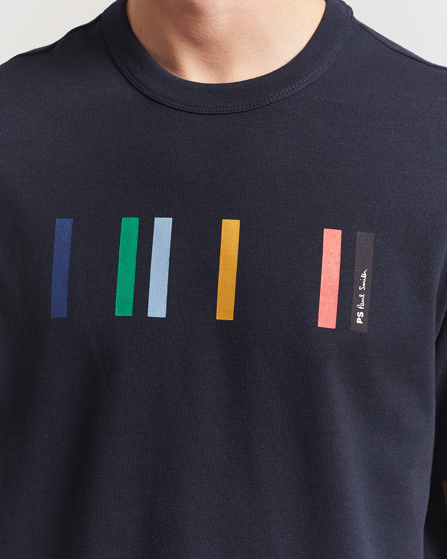 Heren | T-shirts | PS Paul Smith | Stripe Printed T-Shirt Navy