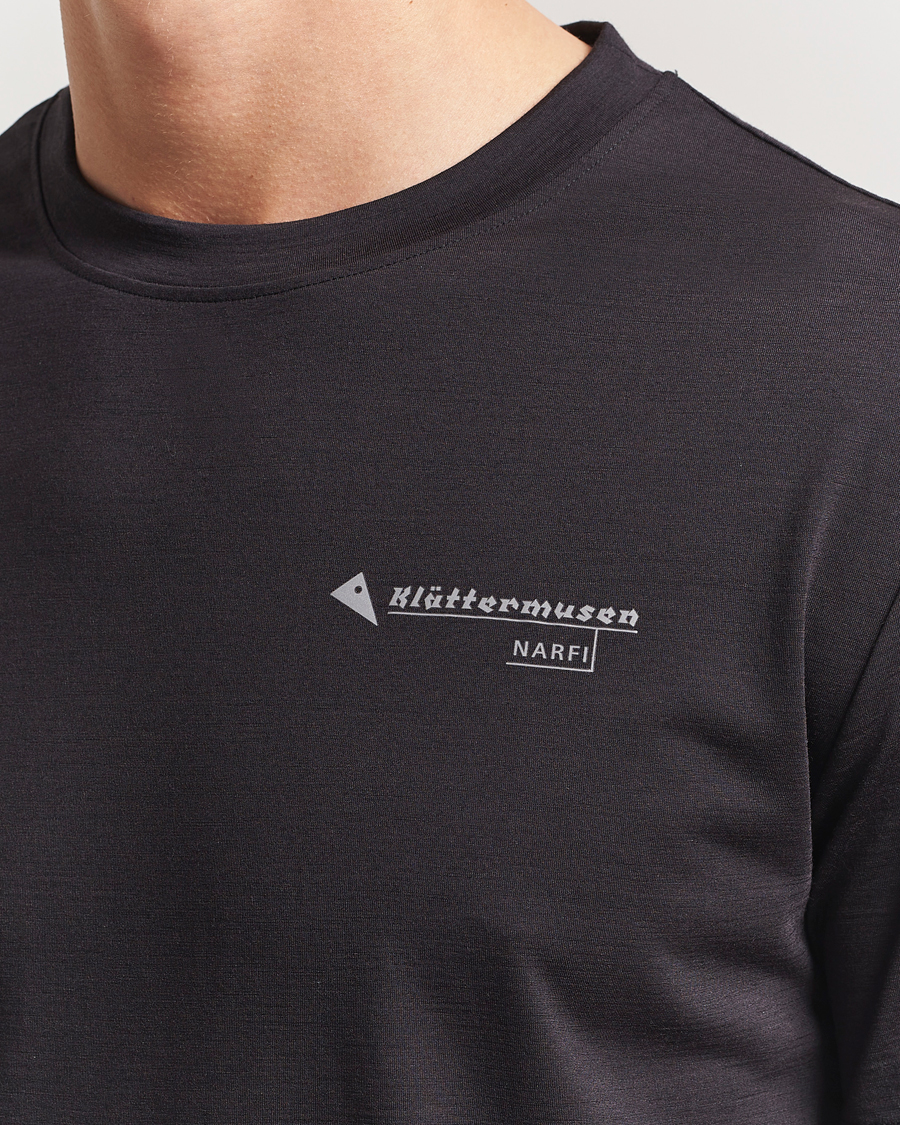 Heren | T-Shirts | Klättermusen | Narfi Short Sleeve Running T-Shirt Raven