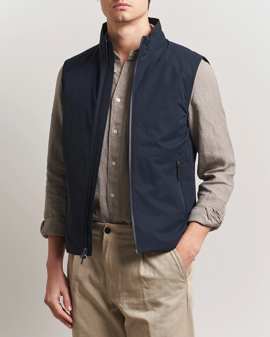 Heren | Gilets | Woolrich | Sailing Two Layer Vest Melton Blue