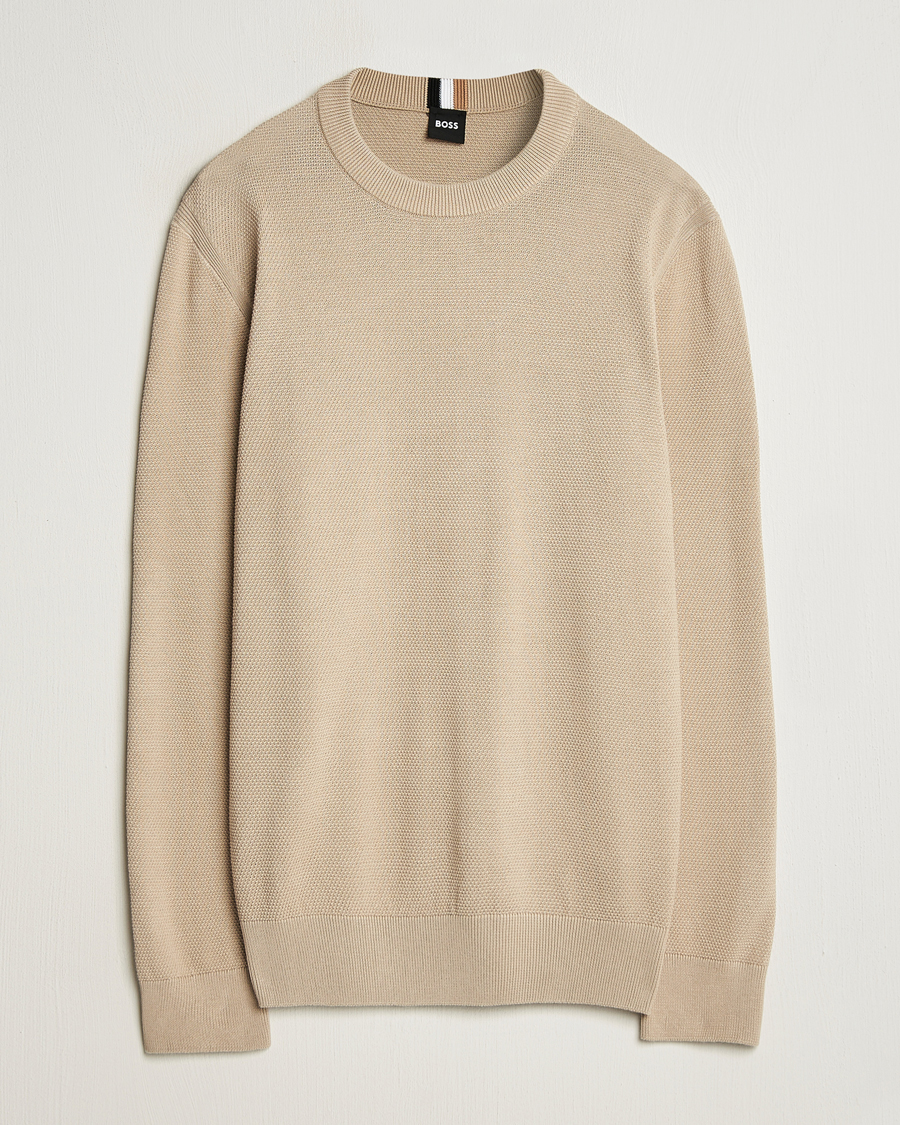 Heren | Truien | BOSS BLACK | Ecaio Knitted Sweater Light Beige