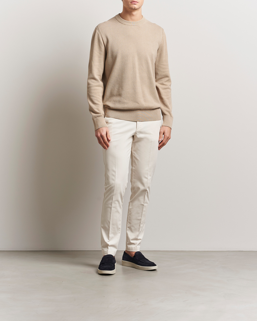 Heren | Truien | BOSS BLACK | Ecaio Knitted Sweater Light Beige