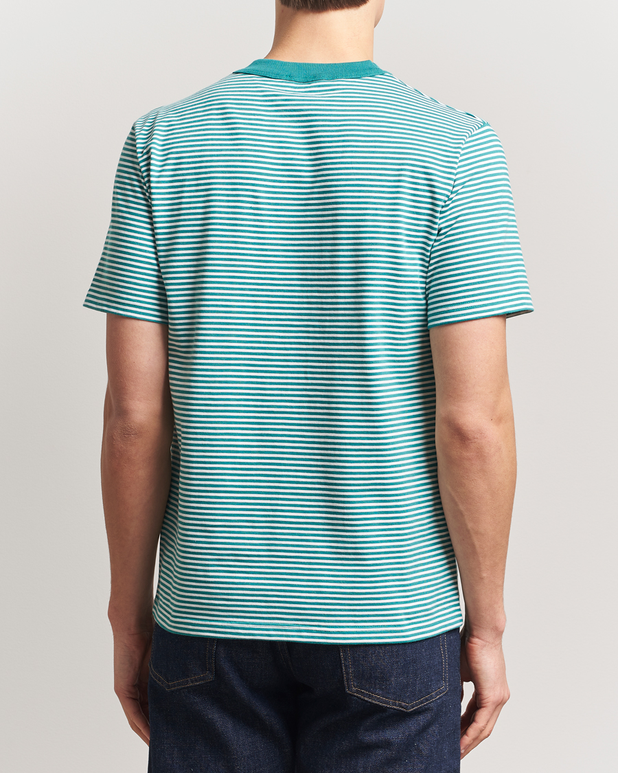 Heren | T-shirts | Armor-lux | Callac Héritage Stripe T-Shirt Deep Jungle/Milk
