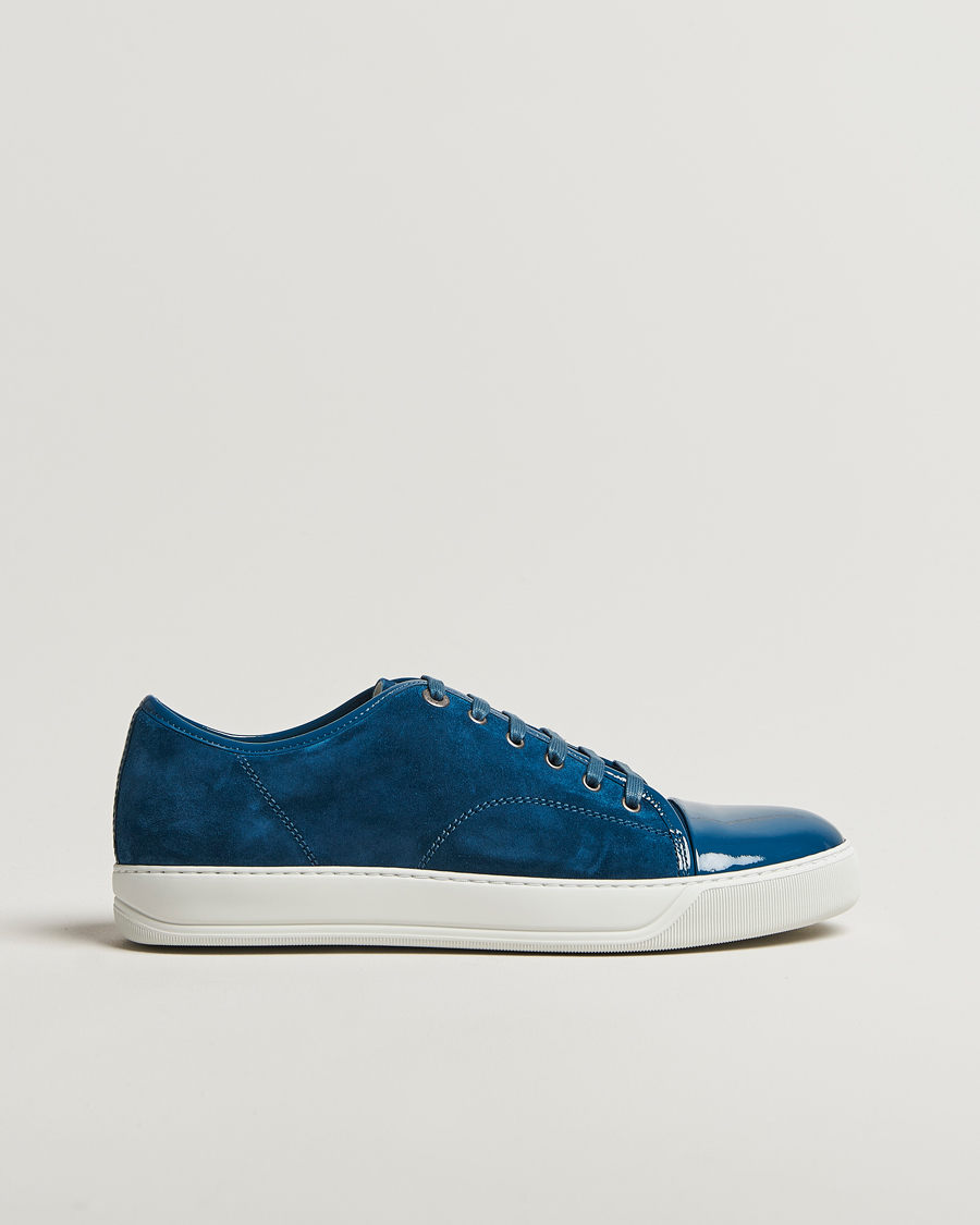 Heren | Sneakers | Lanvin | Patent Cap Toe Sneaker Petrol Blue