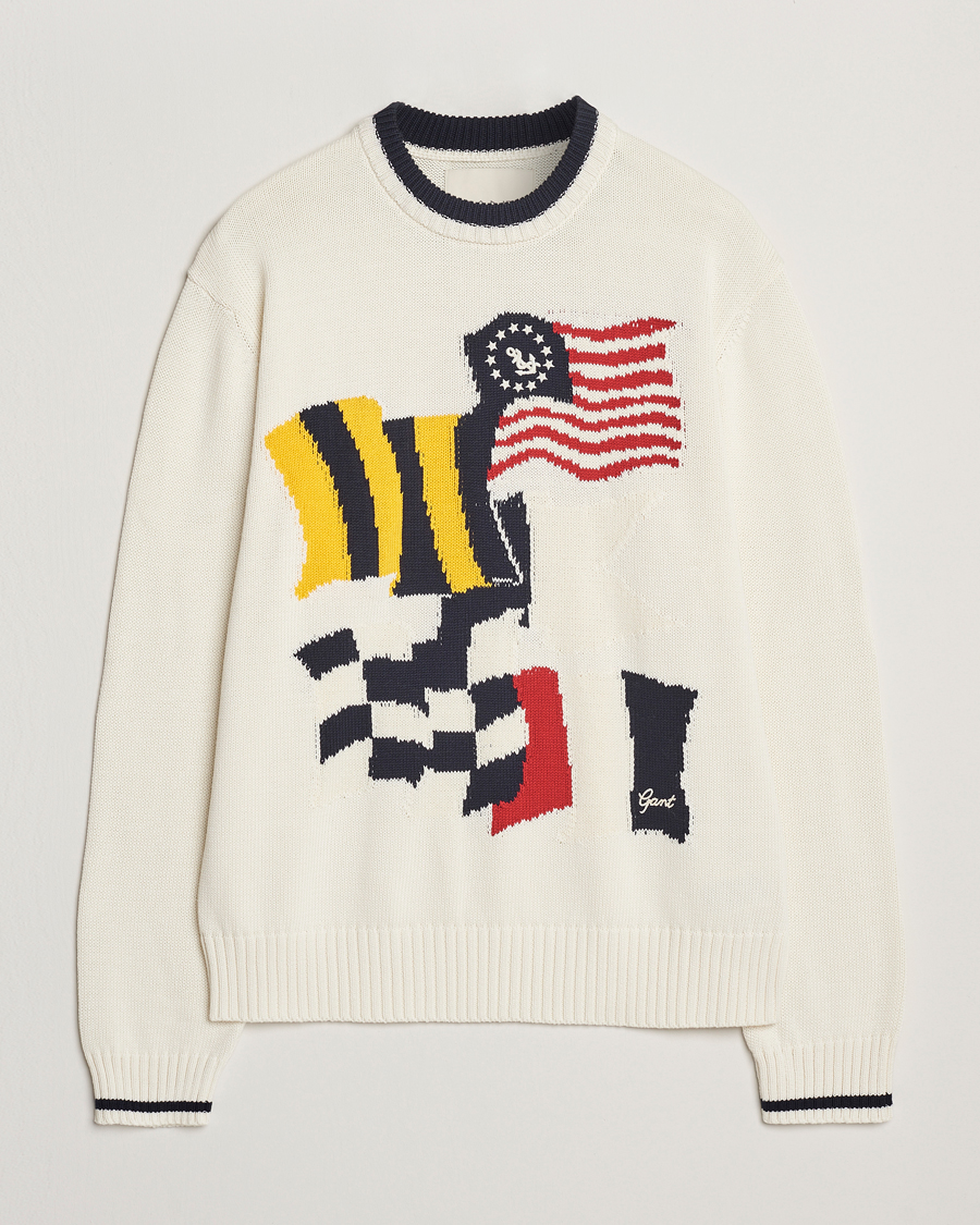 Heren | Truien | GANT | Flag Intarsia Knitted Sweater Eggshell