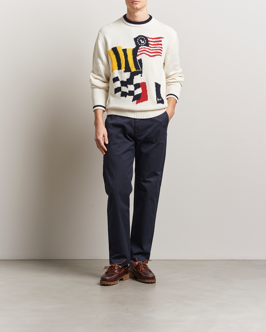Heren | Truien | GANT | Flag Intarsia Knitted Sweater Eggshell