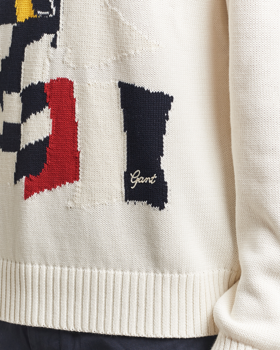 Heren | Truien | GANT | Flag Intarsia Knitted Sweater Eggshell