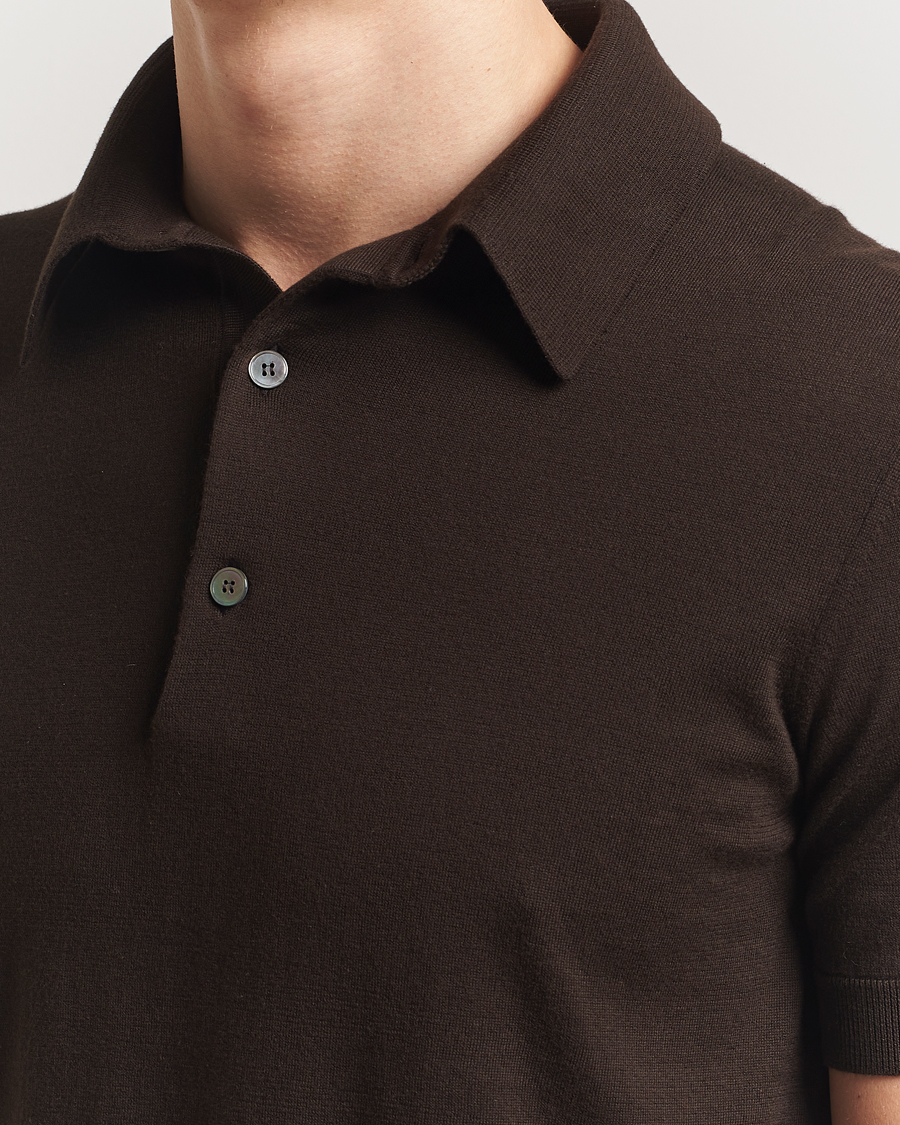 Heren | Truien | Zegna | Premium Cotton Knitted Polo Brown