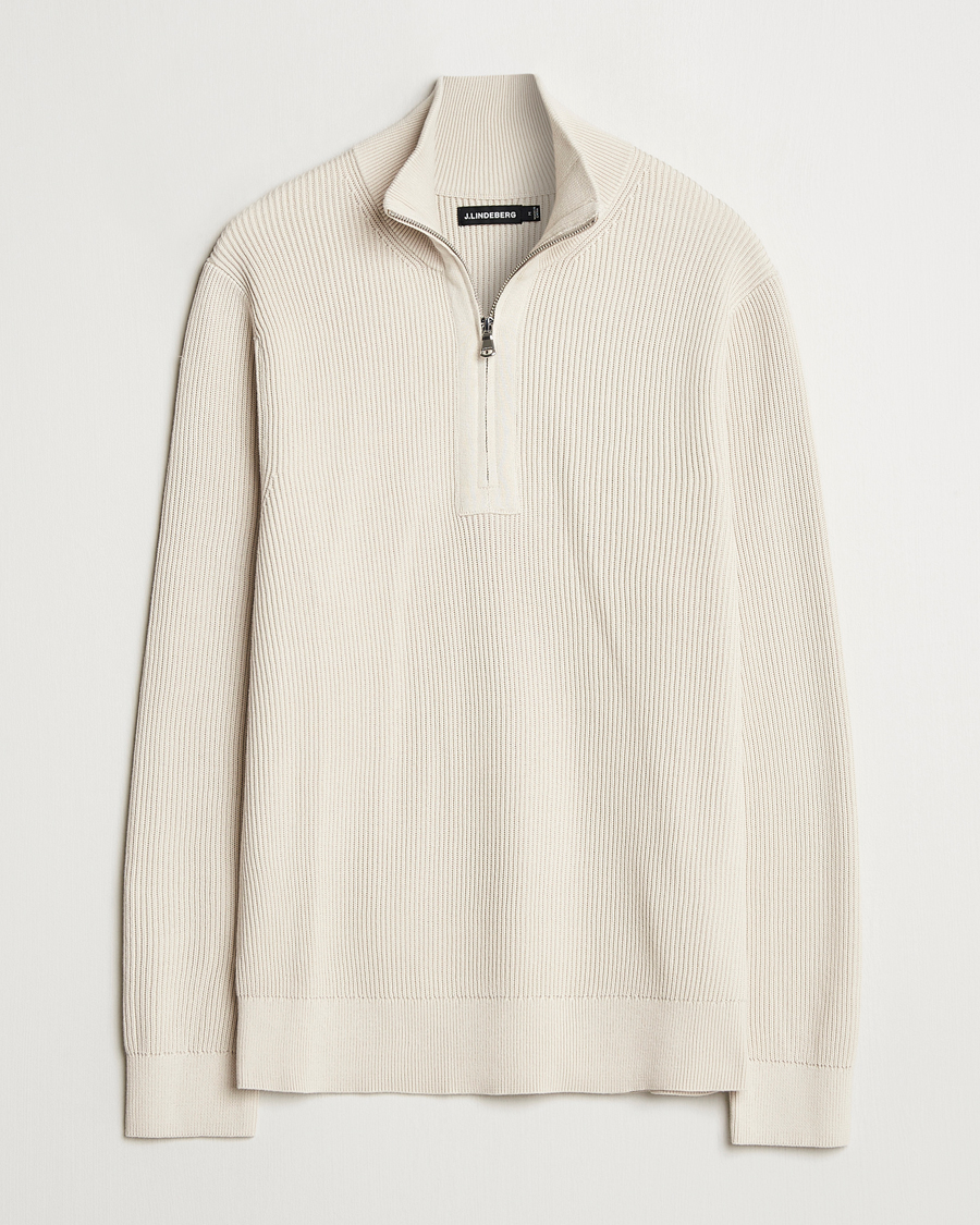 Heren | Truien | J.Lindeberg | Alex Knitted Half-Zip Moonbeam
