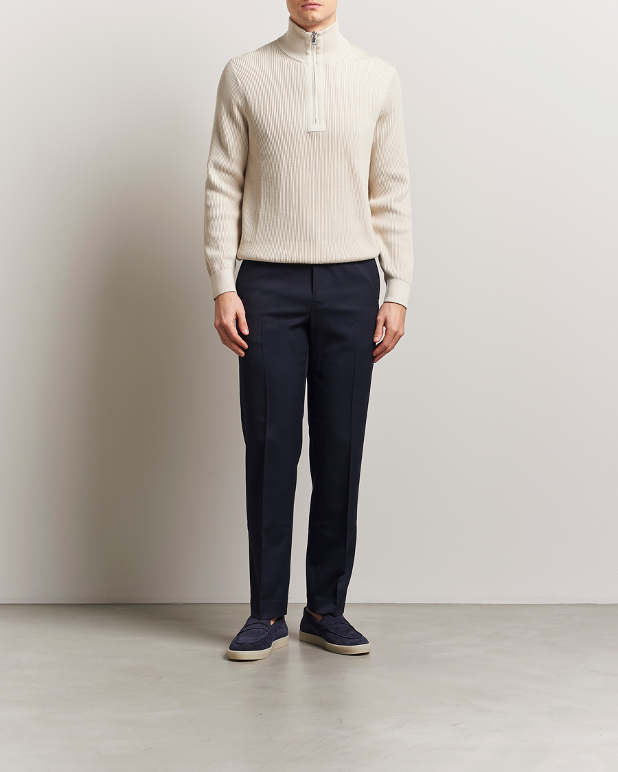 Heren | Truien | J.Lindeberg | Alex Knitted Half-Zip Moonbeam
