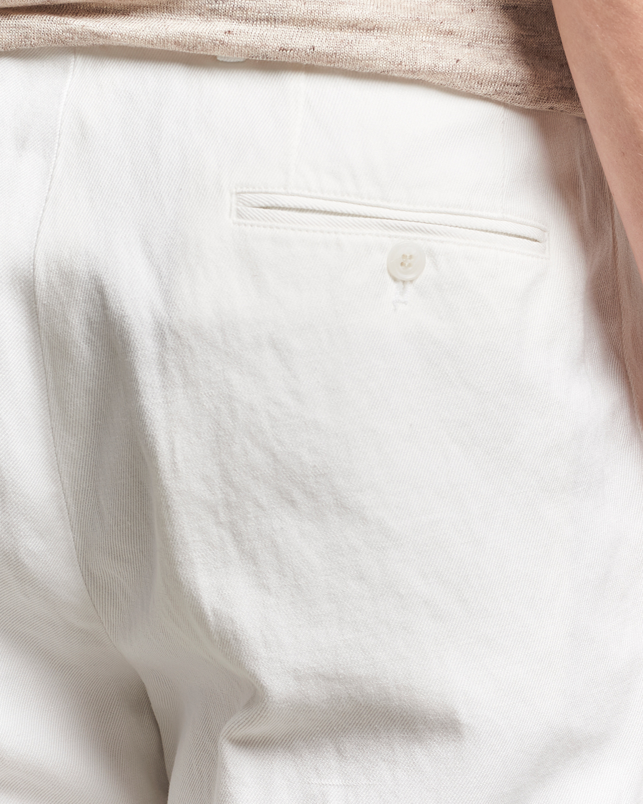 Heren | Broeken | Oscar Jacobson | Del Cotton/Linen Trousers White
