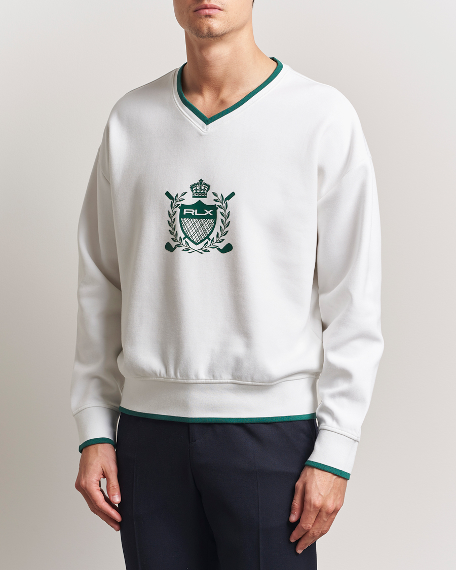 Heren | Truien | RLX Ralph Lauren | Active Sweatshirt Ceramic White/Kelly Green