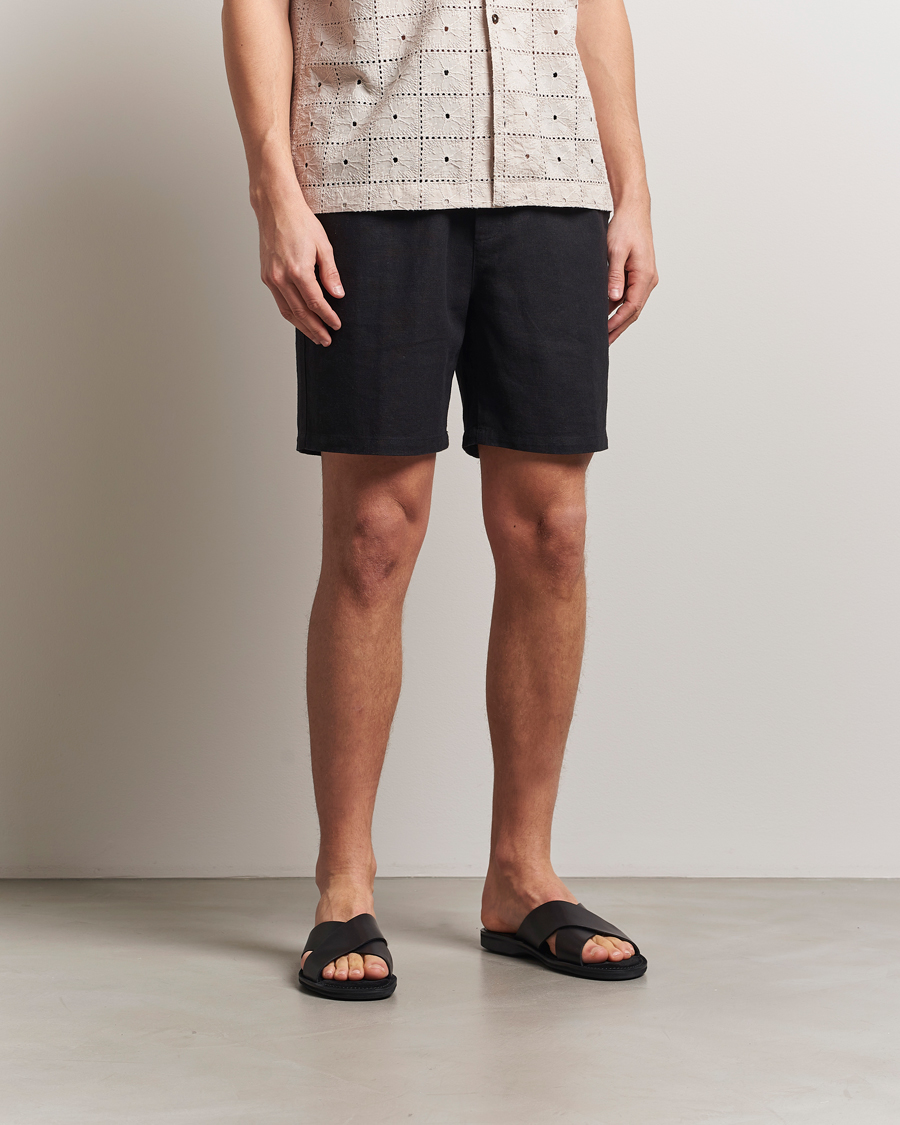 Heren | Korte broek | LES DEUX | Otto Linen Shorts Black