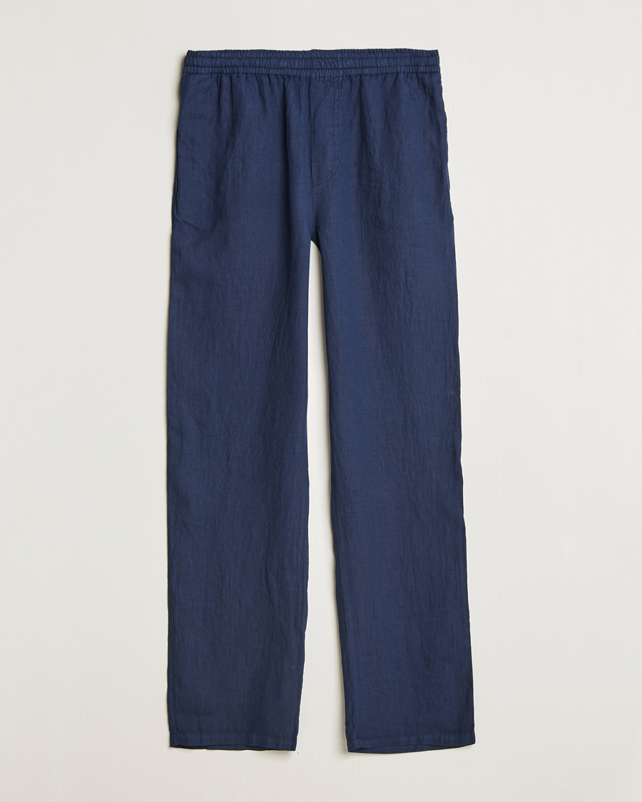 Heren | Broeken | Aspesi | Ventura Drawstring Linen Pants Navy