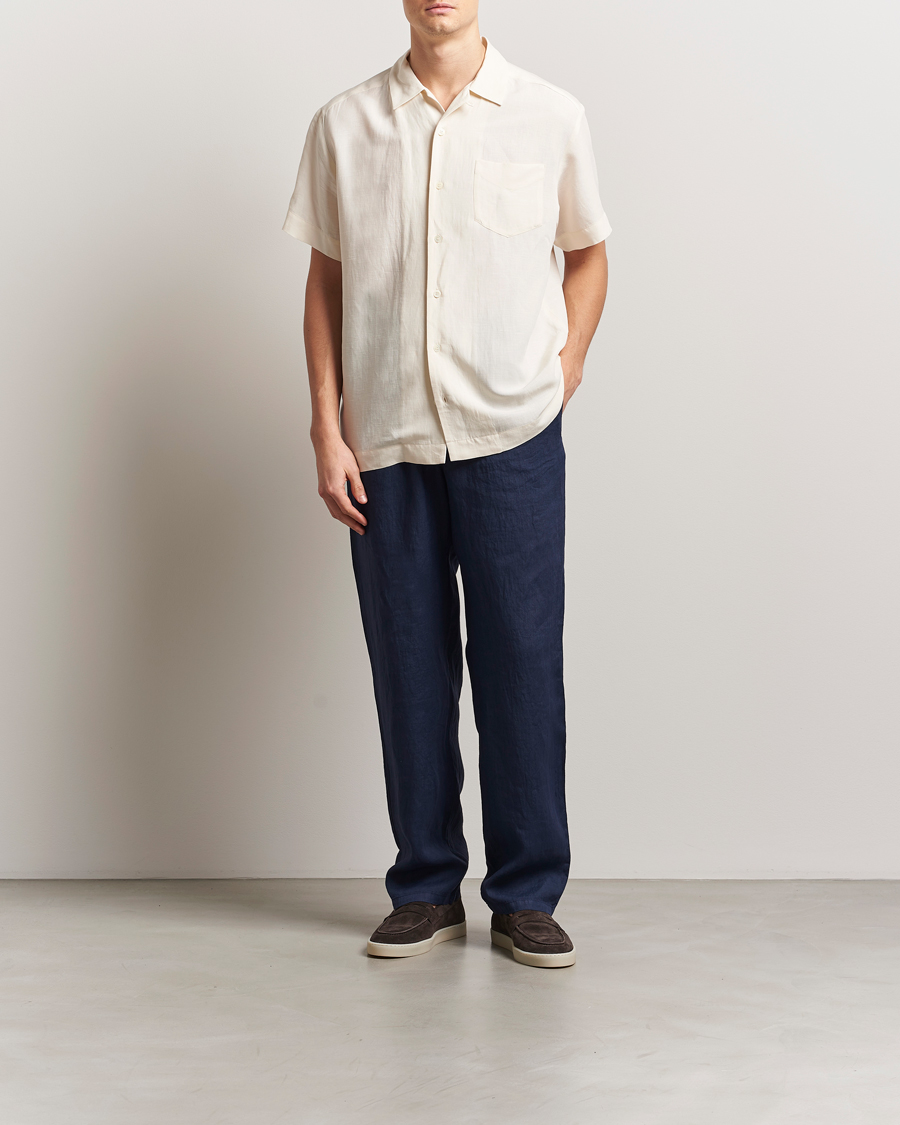 Heren | Broeken | Aspesi | Ventura Drawstring Linen Pants Navy