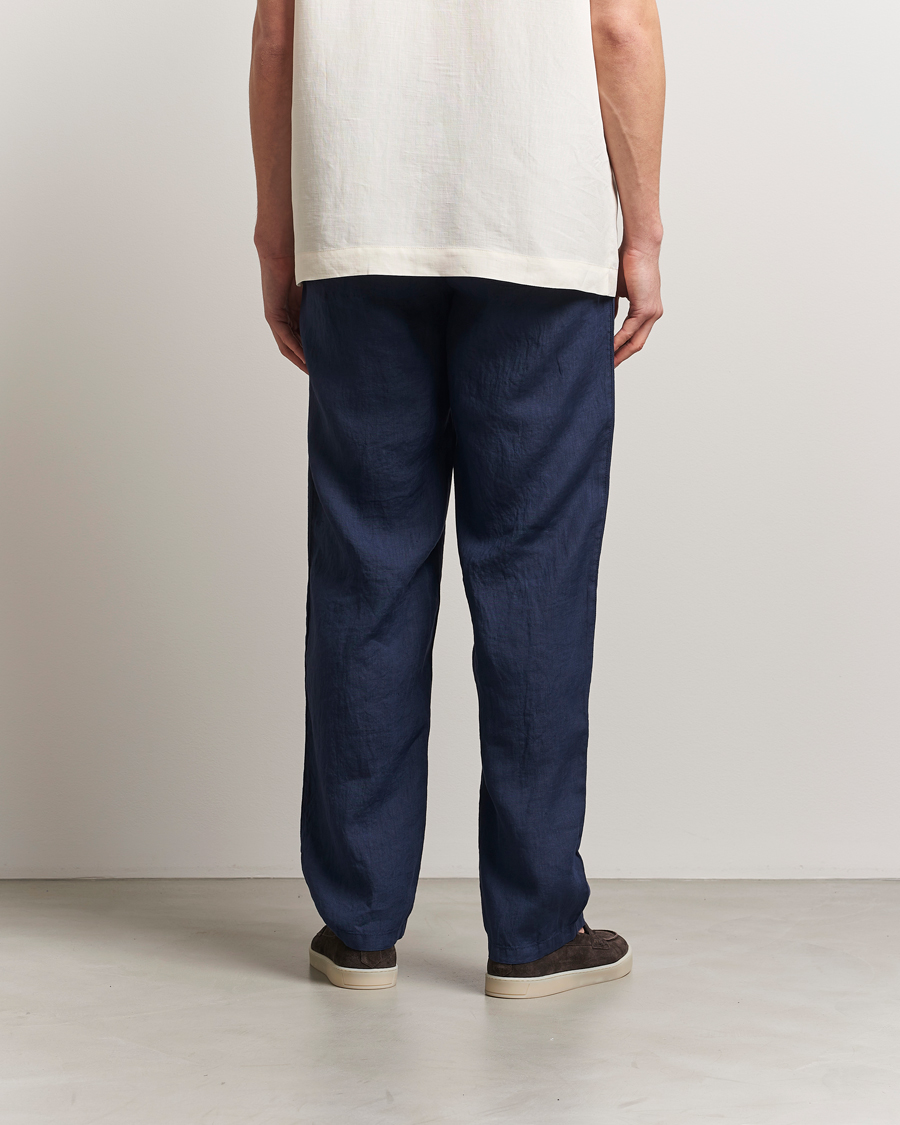 Heren | Broeken | Aspesi | Ventura Drawstring Linen Pants Navy