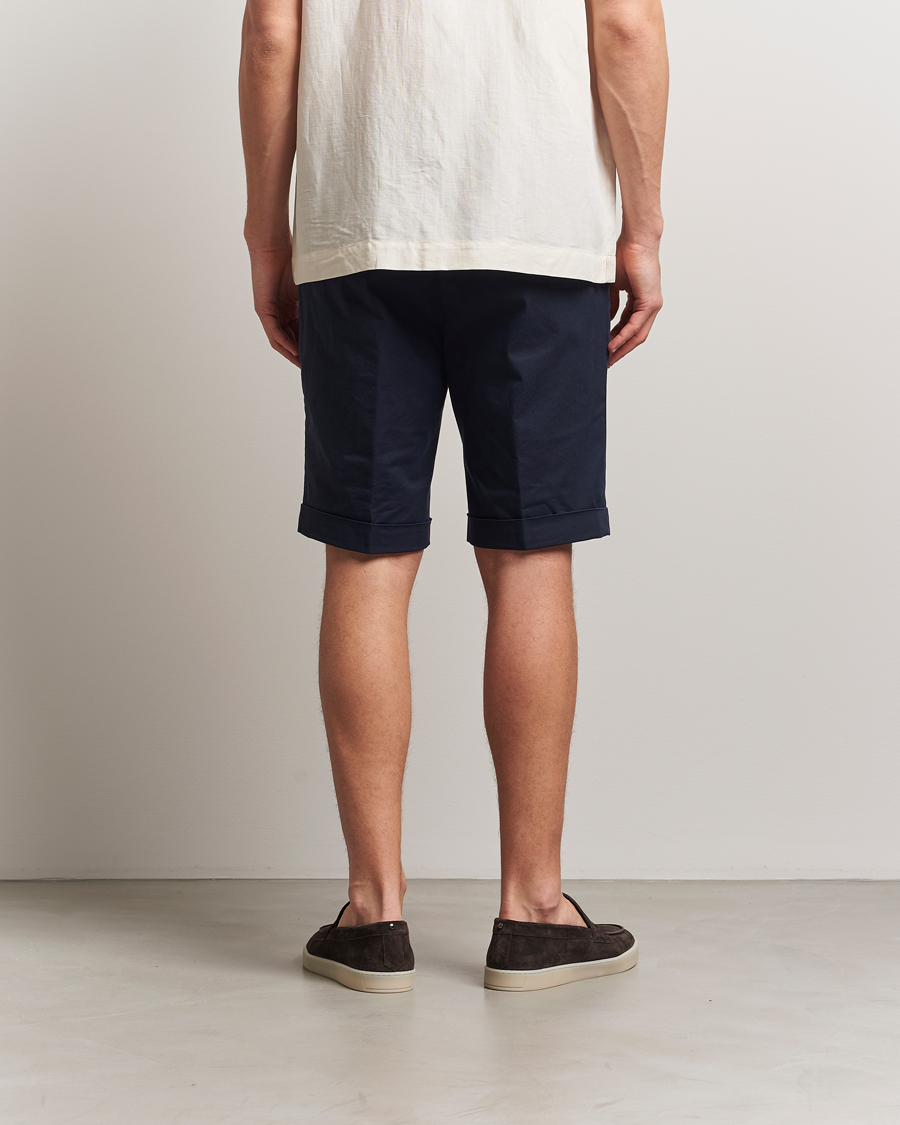 Heren | Korte broek | Briglia 1949 | Pleated Cotton Shorts Navy