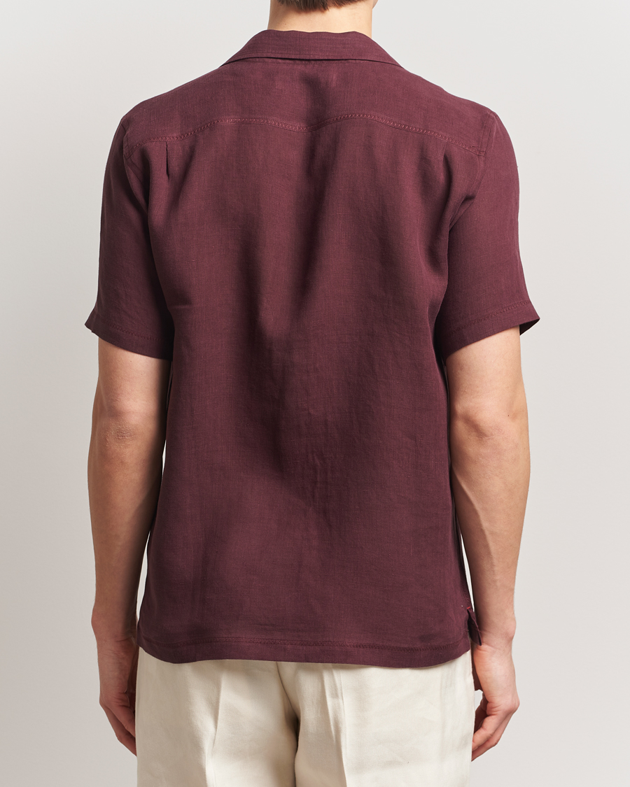 Heren | Overhemden | Orlebar Brown | Maitan II Short Sleeve Linen Shirt Damson