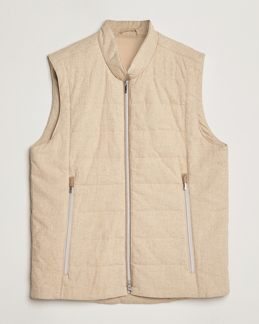 Heren | Gilets | Stenströms | Linen/Alcantar Vest Beige