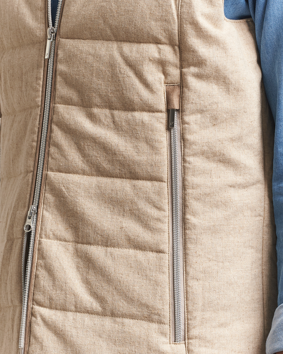 Heren | Gilets | Stenströms | Linen/Alcantar Vest Beige