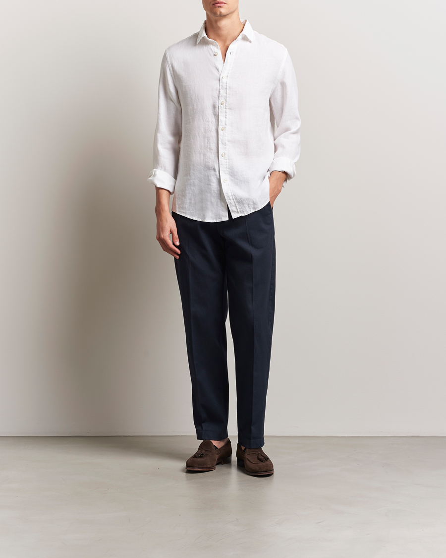 Heren | Overhemden | Charles Tyrwhitt | Pure Linen Slim Fit Shirt White