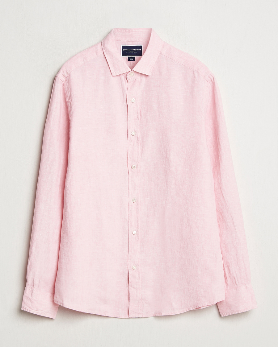 Heren | Overhemden | Charles Tyrwhitt | Pure Linen Slim Fit Shirt Pink