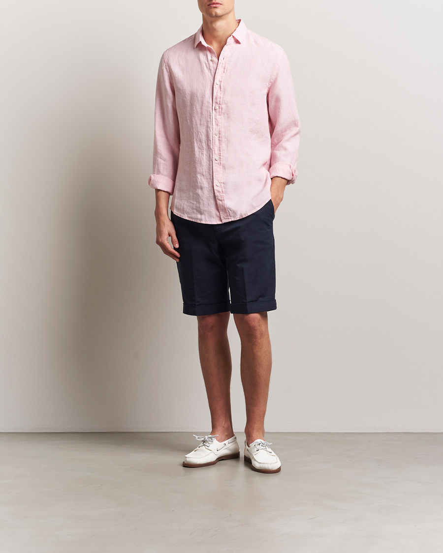 Heren | Overhemden | Charles Tyrwhitt | Pure Linen Slim Fit Shirt Pink