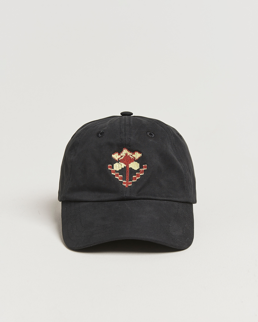 Heren | Hoeden en petten | Drake's | Flower Embroidered Cap Black
