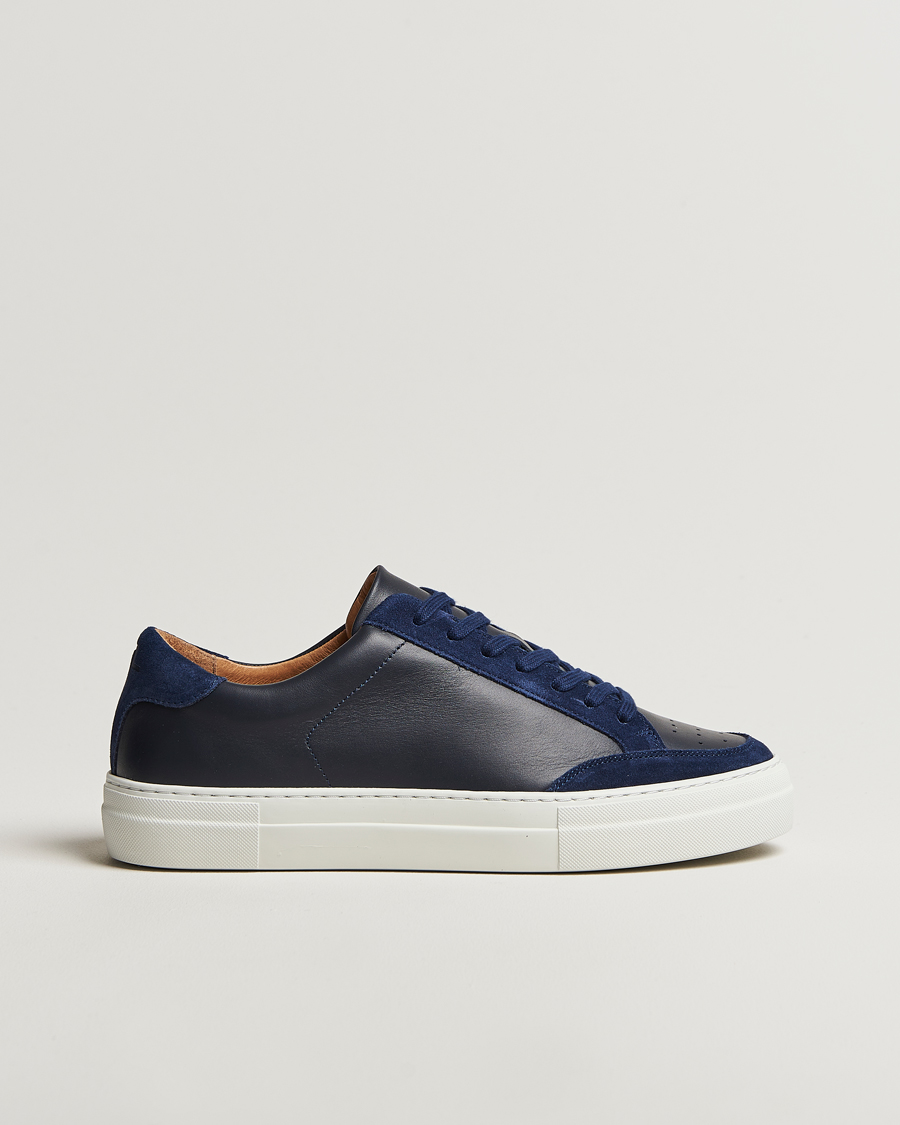 Heren | Sneakers | J.Lindeberg | Art Signature Leather Sneaker Navy