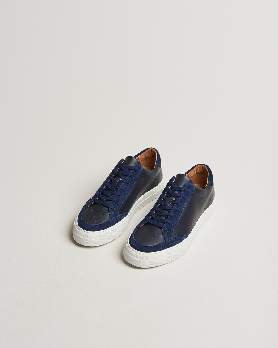 Heren | Sneakers | J.Lindeberg | Art Signature Leather Sneaker Navy