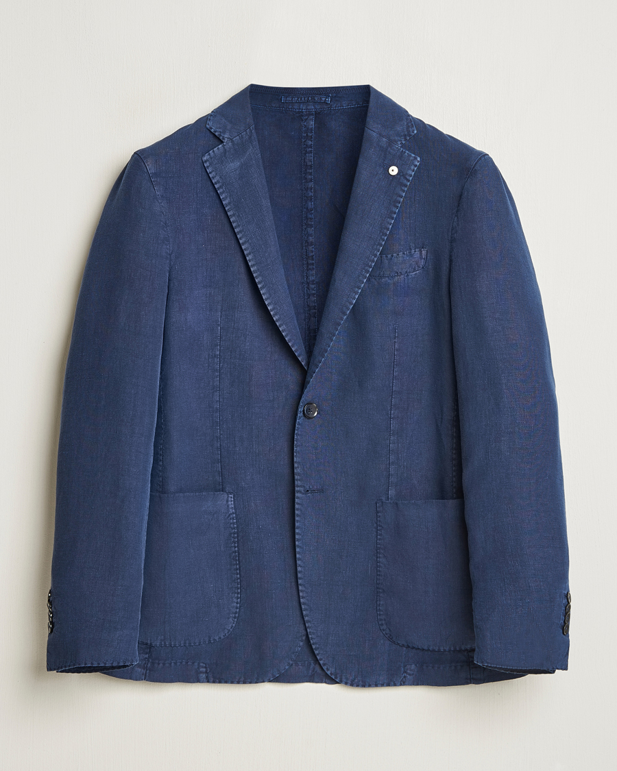 Heren | Blazers | L.B.M. 1911 | Jack Regular Fit Linen Blazer Navy