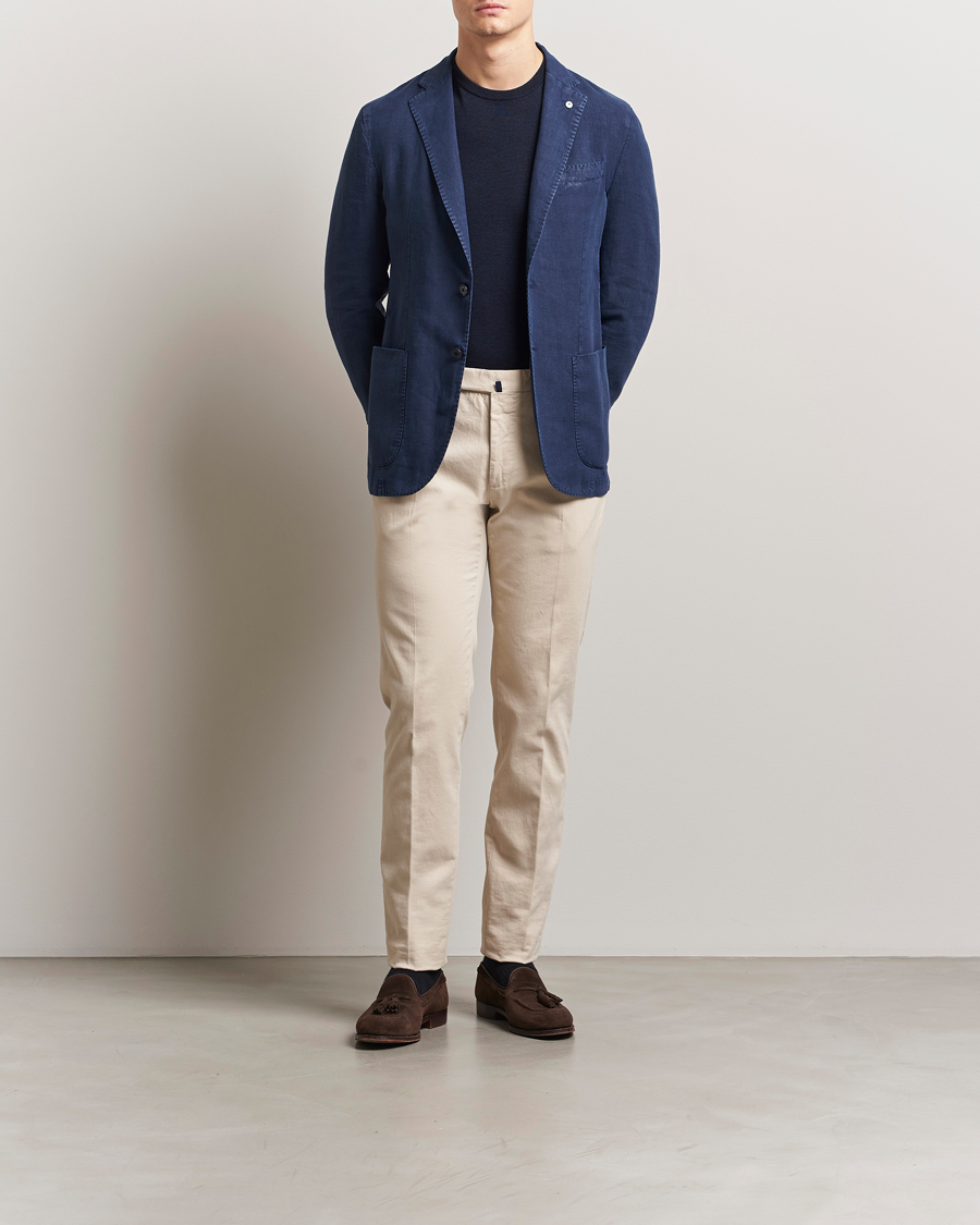 Heren | Blazers | L.B.M. 1911 | Jack Regular Fit Linen Blazer Navy