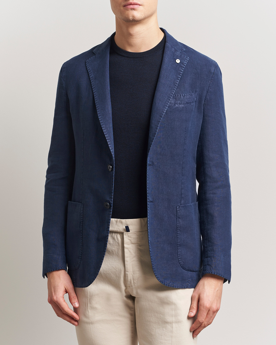Heren | Blazers | L.B.M. 1911 | Jack Regular Fit Linen Blazer Navy