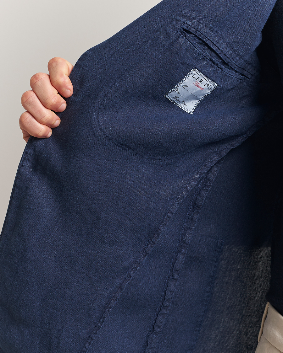 Heren | Blazers | L.B.M. 1911 | Jack Regular Fit Linen Blazer Navy