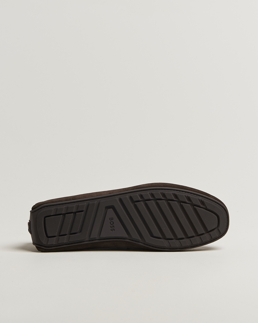 Heren | Instappers | BOSS BLACK | Noel Suede Moccasin Dark Brown