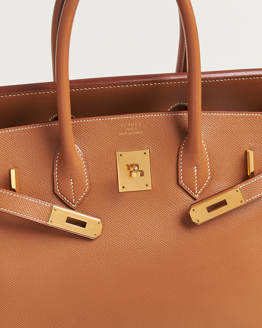 Heren | Hermès Pre-Owned Birkin 35 Handbag Courchevel Gold | Hermès Pre-Owned | Birkin 35 Handbag Courchevel Gold