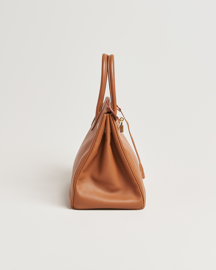 Heren | Hermès Pre-Owned Birkin 35 Handbag Courchevel Gold | Hermès Pre-Owned | Birkin 35 Handbag Courchevel Gold