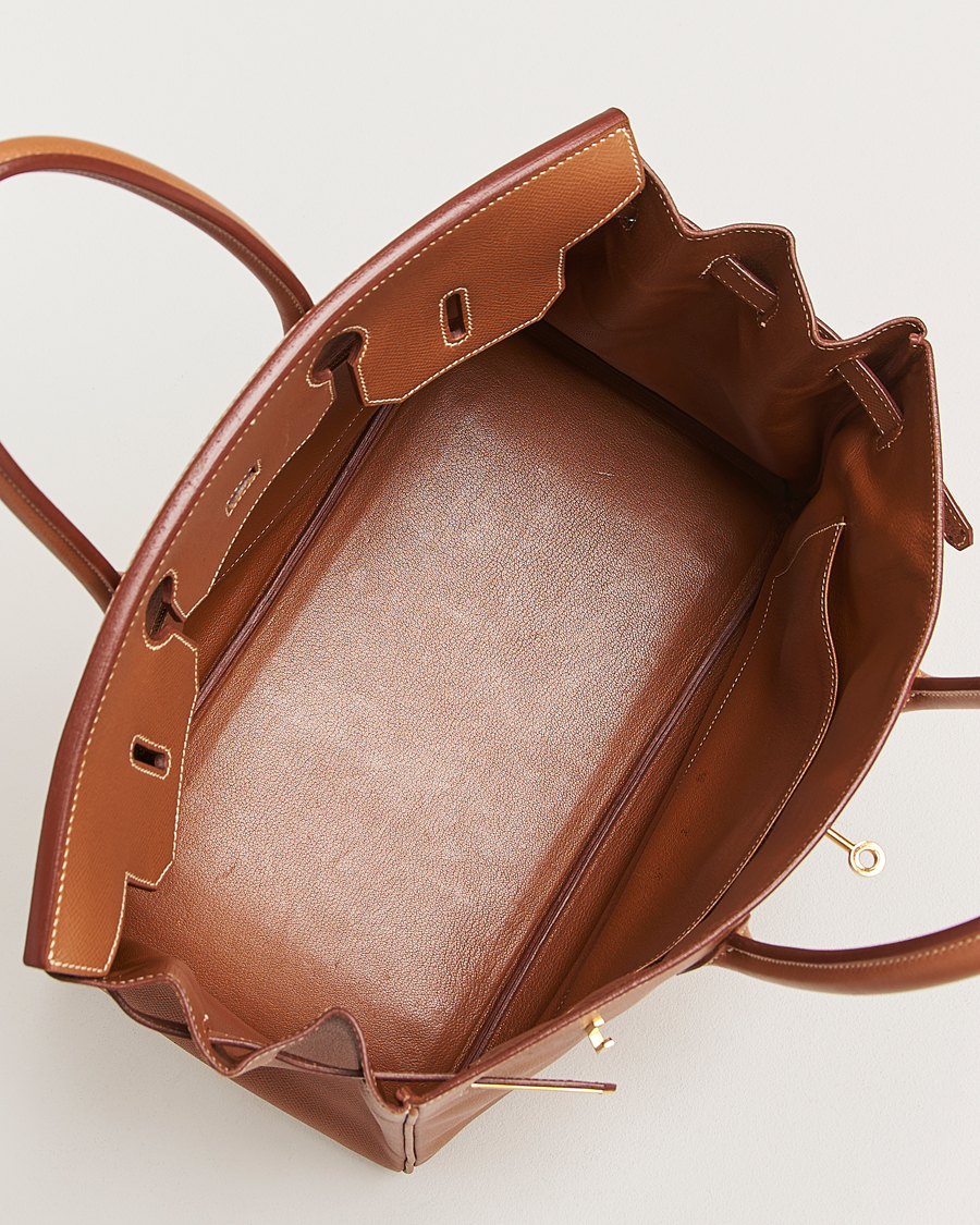 Heren | Hermès Pre-Owned Birkin 35 Handbag Courchevel Gold | Hermès Pre-Owned | Birkin 35 Handbag Courchevel Gold