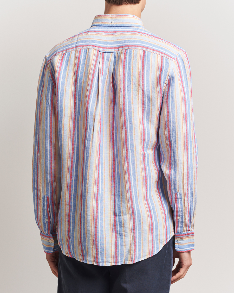 Heren | Overhemden | GANT | Regular Fit Linen Striped Shirt Multi