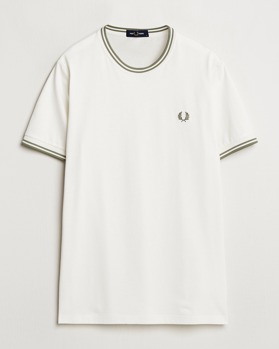Heren | T-shirts | Fred Perry | Twin Tipped T-Shirt Light Ecru