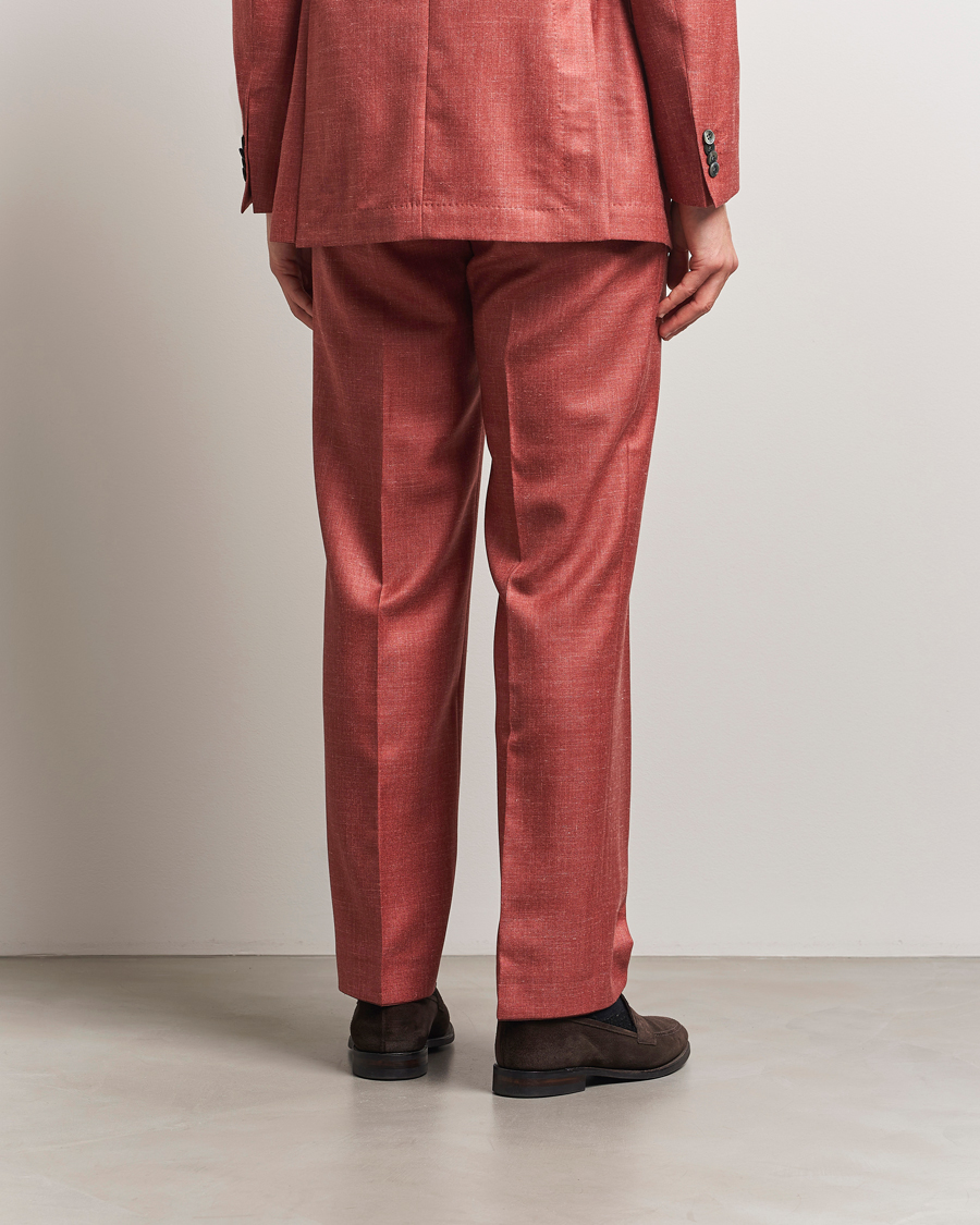 Heren | Broeken | Oscar Jacobson | Del S Wool/Silk/Linen Trousers Red